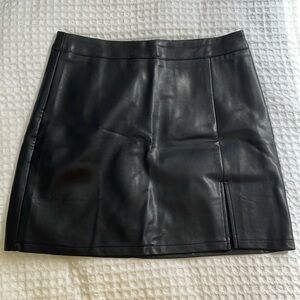 Black leather skirt